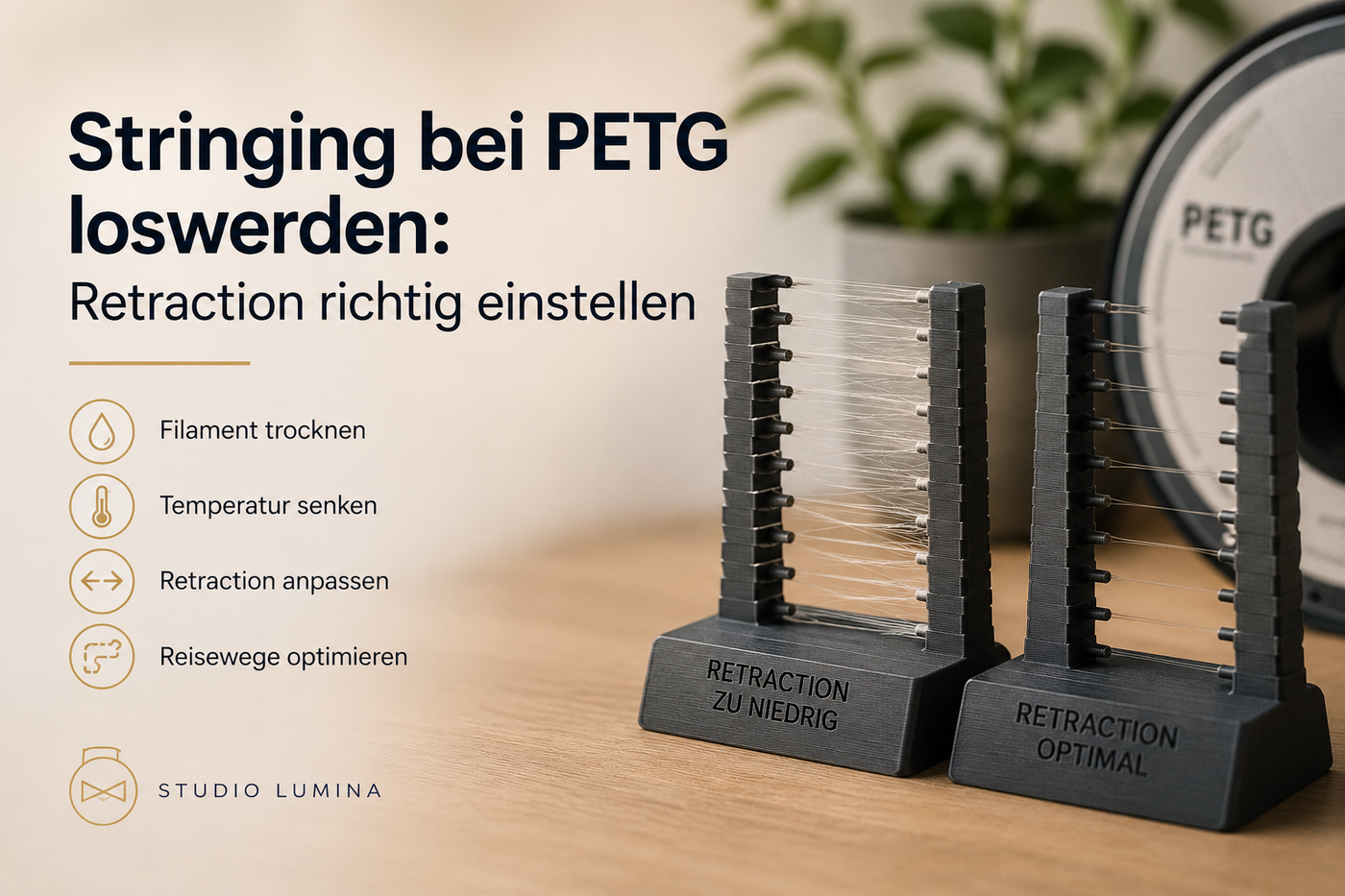 Stringing bei PETG loswerden: Retraction richtig einstellen